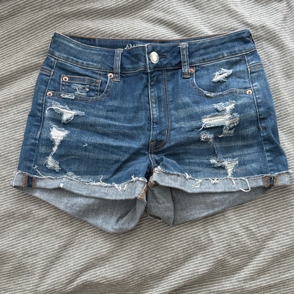 American Eagle Outfitters Distressed Blue Jean Shorts